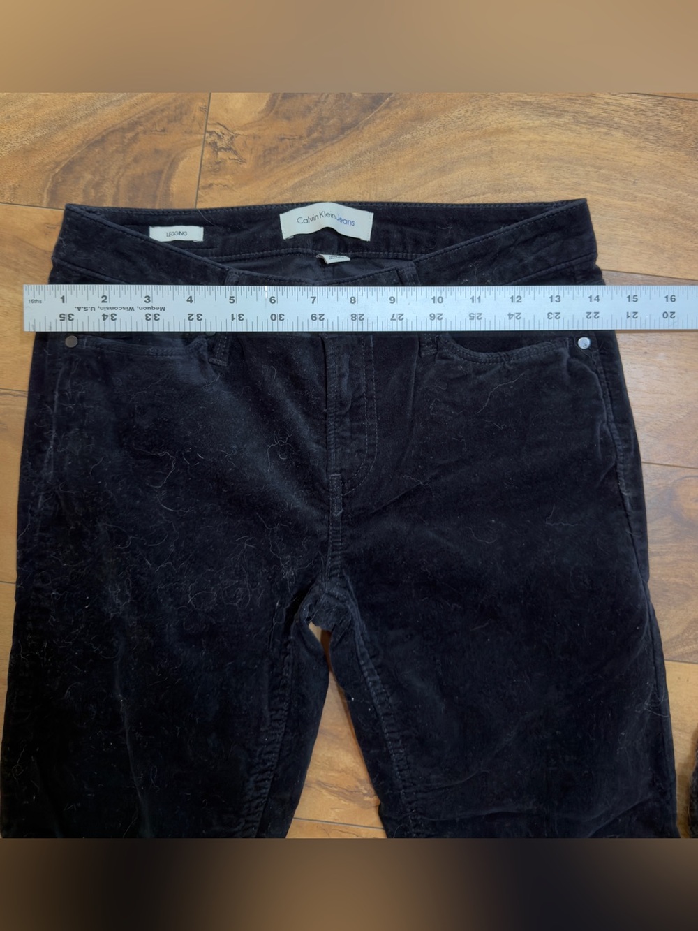 Calvin Klein Velvet Leggings Womens Stretch Pull-On Soft Velour Pants Black Sz 2 - Picture 5 of 7